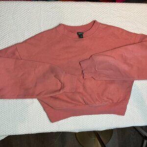 Pink cropped crewneck size small